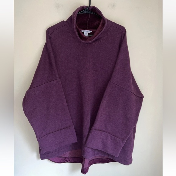 Athleta Women's 1X Cozy Karma Funnel Neck Sweatshirt Spiced Cabernet Heather - Picture 1 of 4